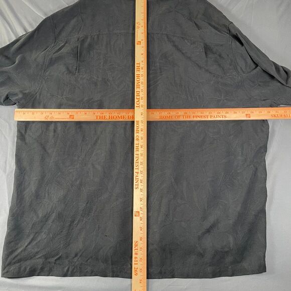 Tommy Bahama 100% Silk Shirt Men’s 3XB (Big) Black Floral Short Sleeve Camp - Picture 4 of 6